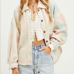 Free people kiwi shirt jacket